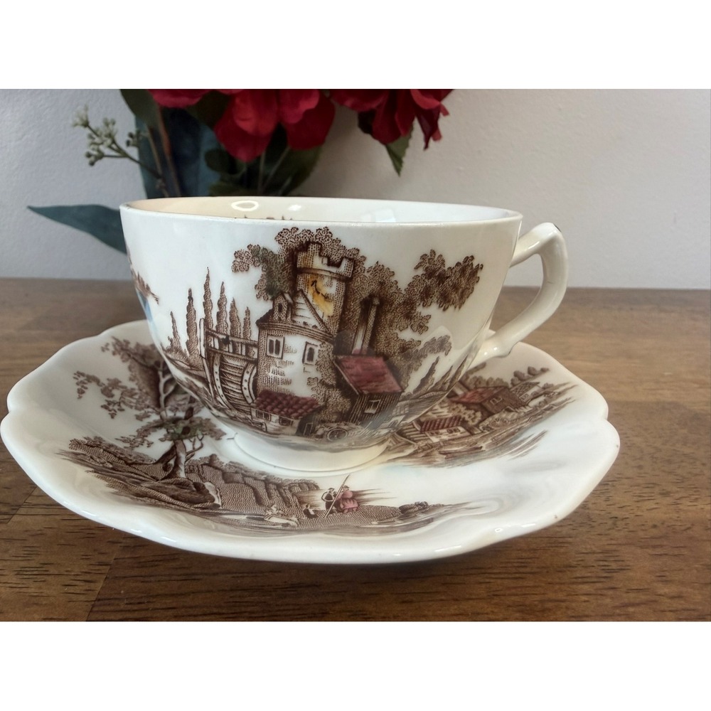 Johnson Bros Old Mill Cup‎ And Saucer Vintage English Tableware Replacement MCM